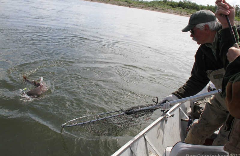 Fishing at Nushagak River Adventure Lodge.