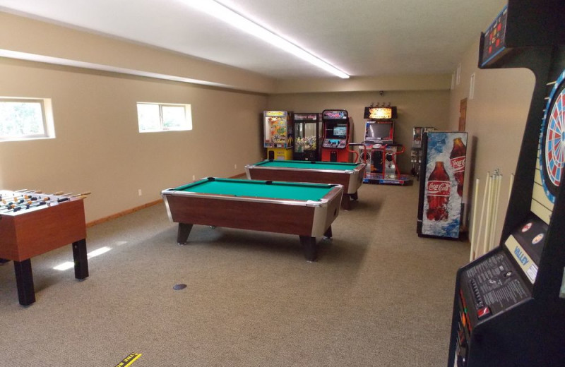 Game room at Wilderness Resort Villas.
