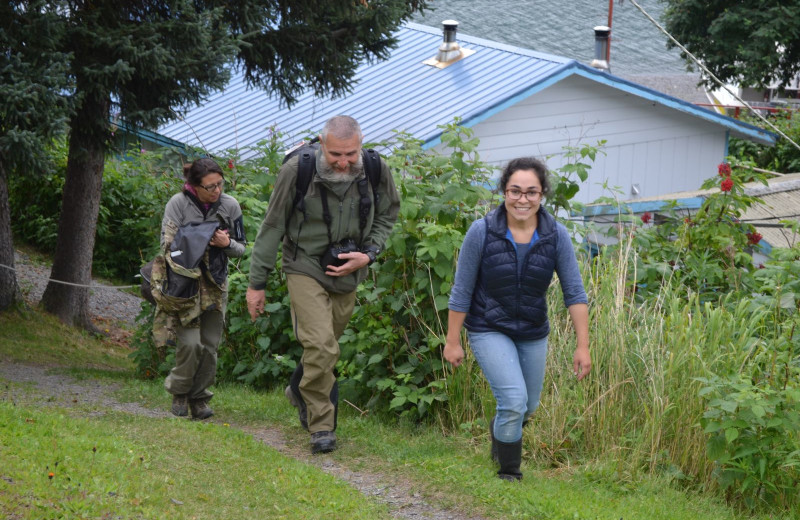 Hiking at Zachar Bay Lodge.