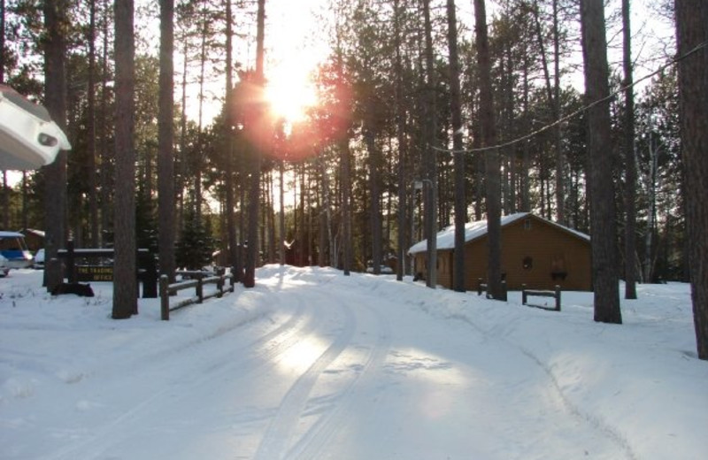 Winter cabins at Timber Bay Lodge