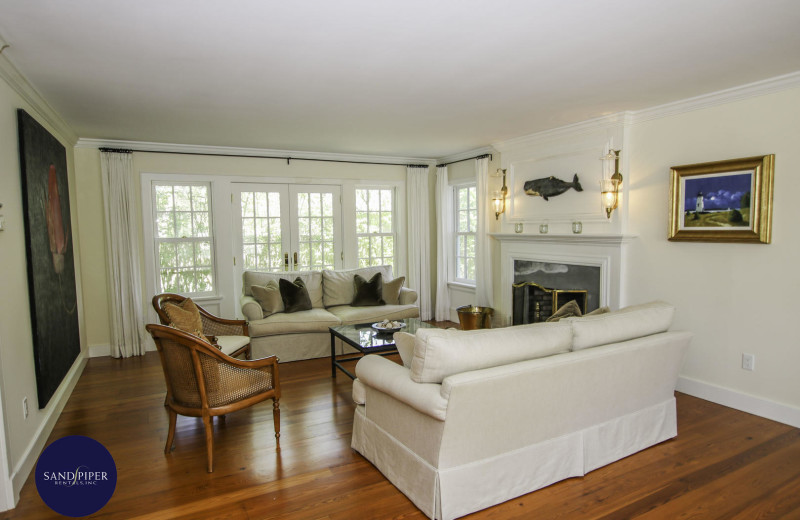 Rental living room at Sandpiper Rentals.