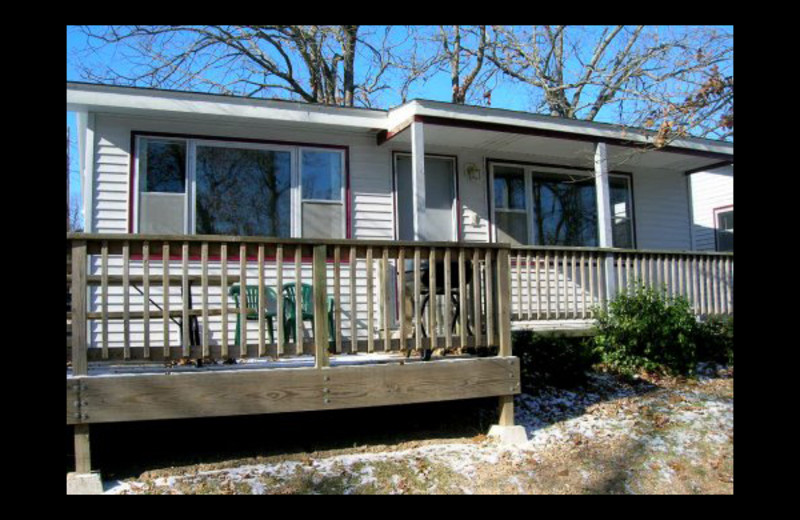 Cabin exterior at Lighthouse Lodge Resort.