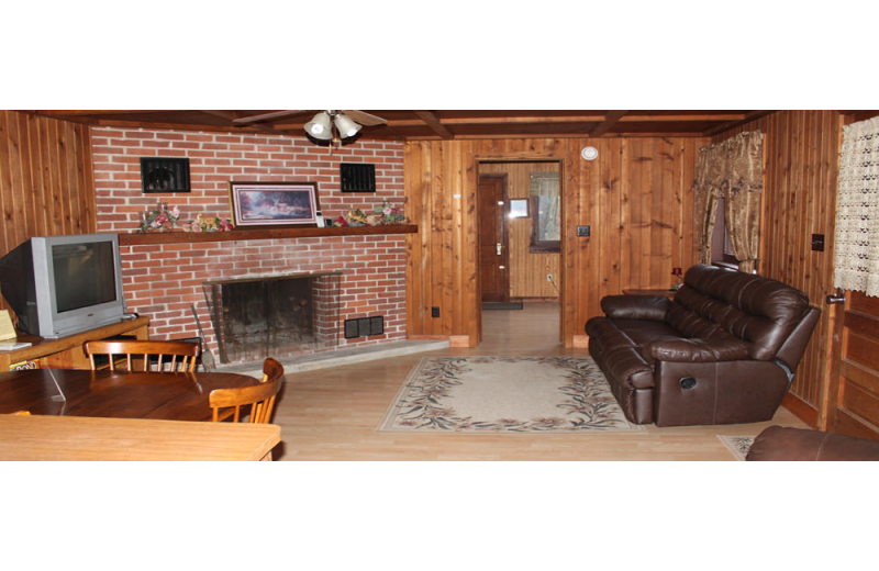 Cabin living room at Hocking Hills Backwoods Retreat.