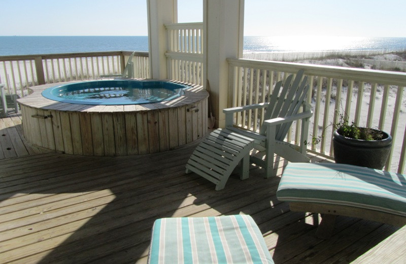 Rental hot tub at Gulf Shores Vacation Rentals.