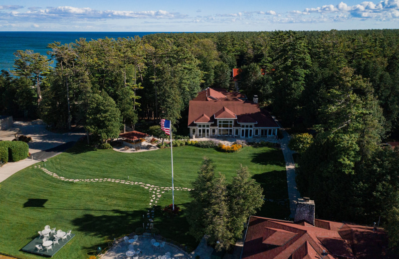 Aerial view of Gordon Lodge.