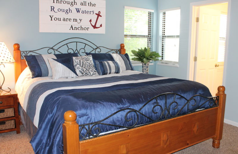 Rental bedroom at Treehouse on the Lake.