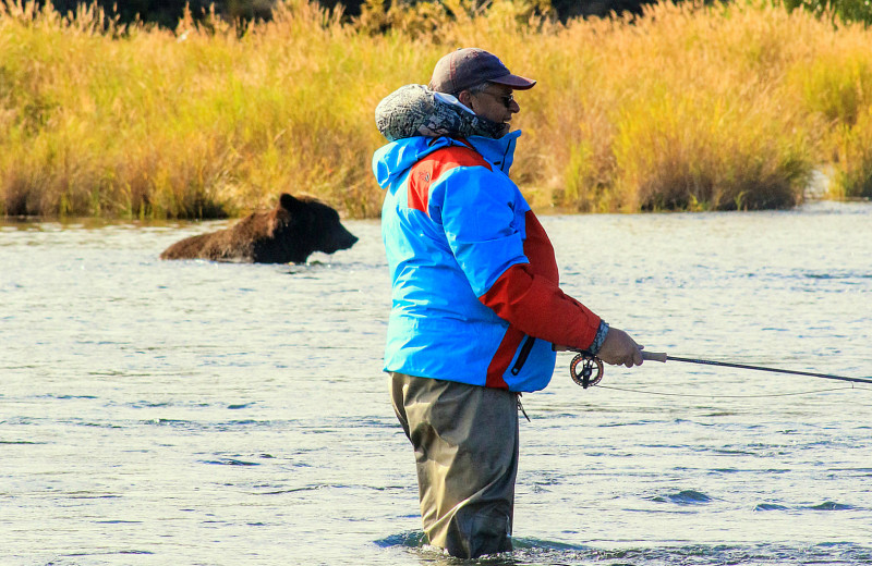 Fishing at King Salmon Lodge.