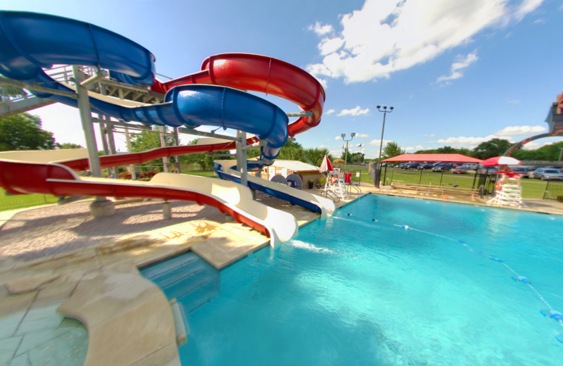 Water slides at Camp Champions on Lake LBJ.