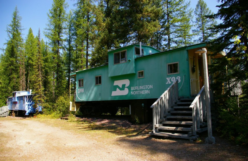 Caboose car at Izaak Walton Inn.