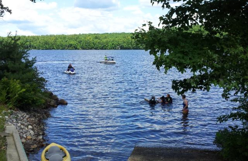 Lake activities at Highland Lake Resort.