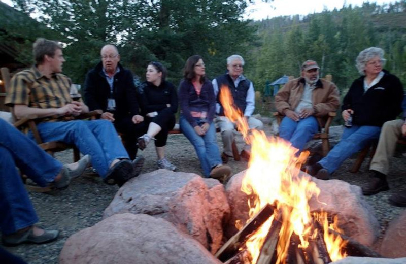 Campfire at Vista Verde Ranch.