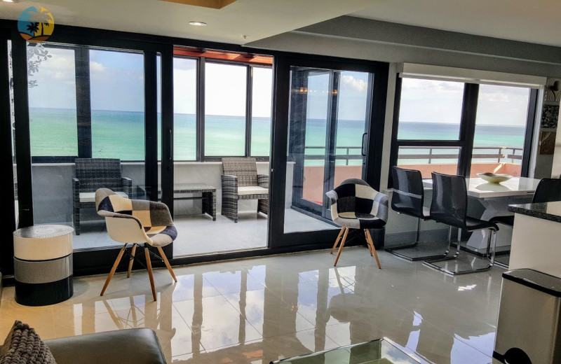 Rental living room at HORA Vacation Rentals.