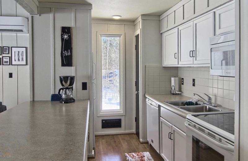 Condo kitchen at Hawk's Eye Golf Resort.