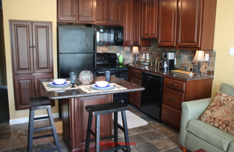 Rental kitchen at A B Sea Resorts.