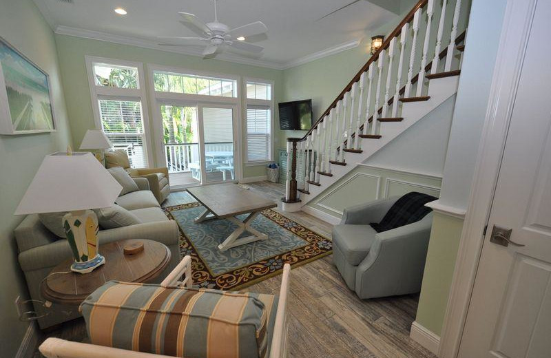 Rental living room at Lizzie Lu's Island Retreat.