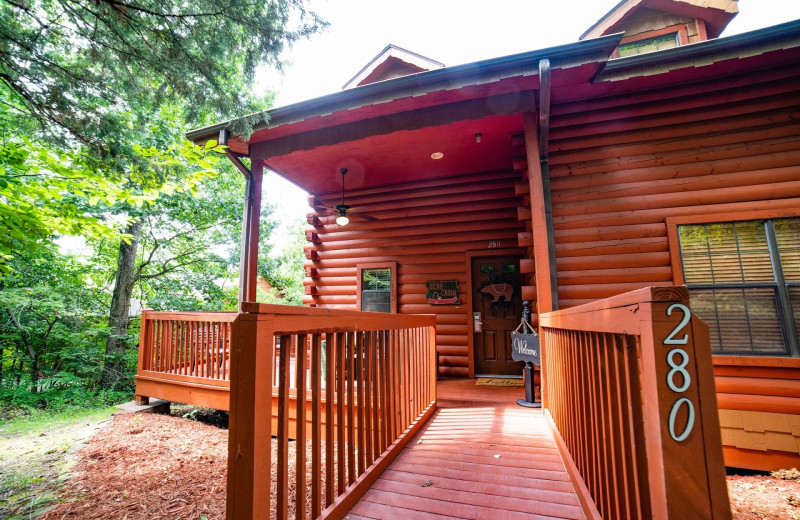 Cabin exterior at Thousand Hills Vacations.