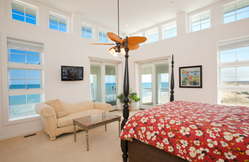 Rental bedroom at Sanctuary Vacation Rentals at Sandbridge.