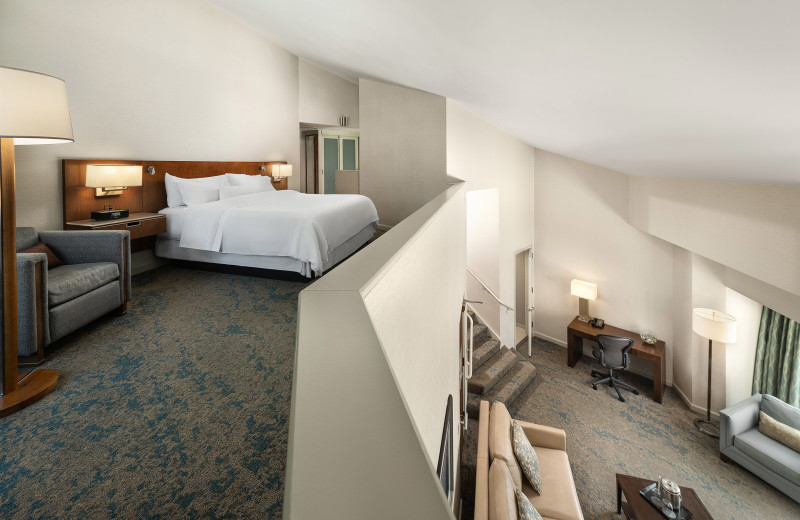 Guest room at The Westin San Diego Emerald Plaza.