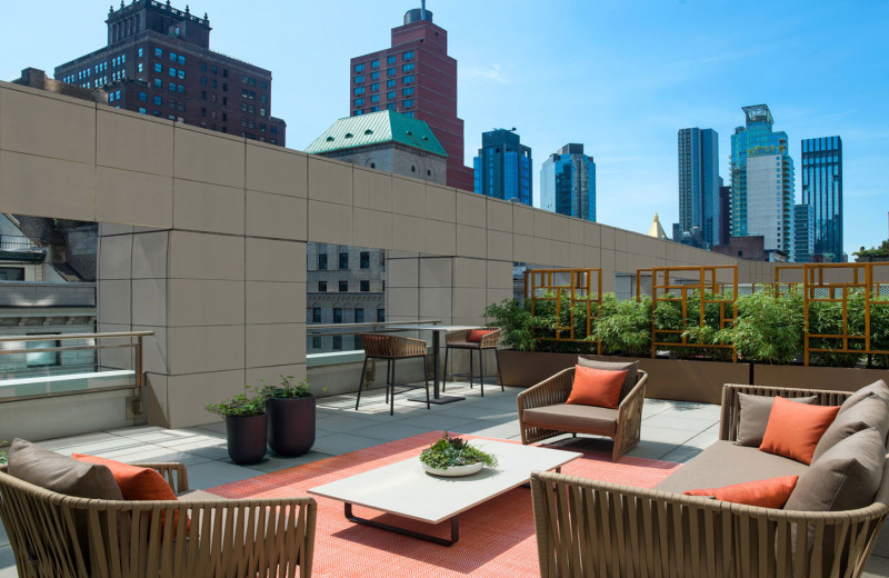 Guest terrace at The Langham, New York, Fifth Avenue.