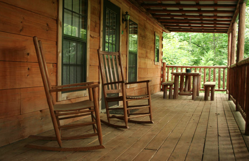 Cabin porch at Big Bear Log Cabins.