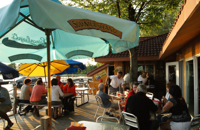 Patio dining at Edinboro Lake Resort.