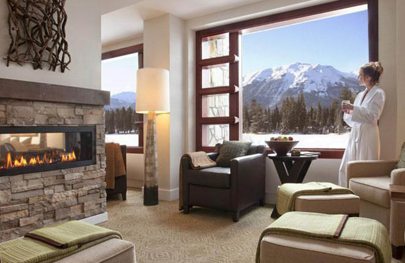 Guest suite at The Fairmont Jasper Park Lodge.