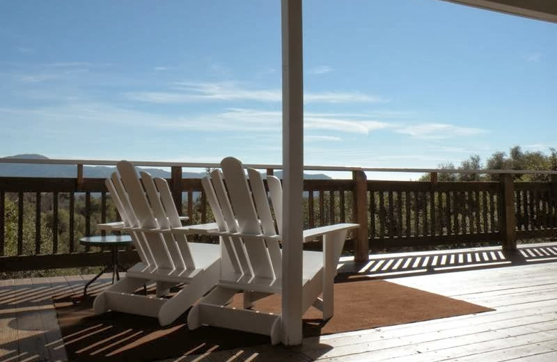 Porch at Sierra Mountain Lodge.