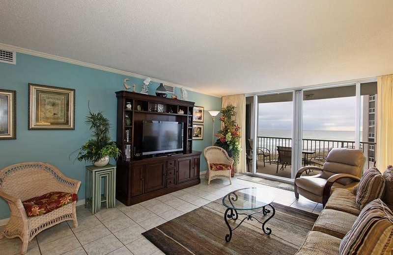 Rental living room at Shoreline Towers.