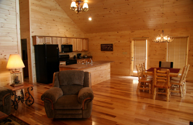 Cabin interior at Highland Marina Resort.