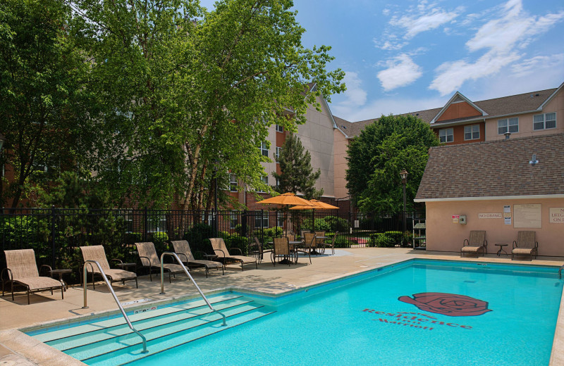 Outdoor pool at Residence Inn Detroit Livonia.