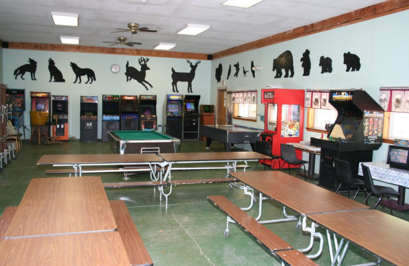 Recreation room at Hemlock Campground & Cottages.