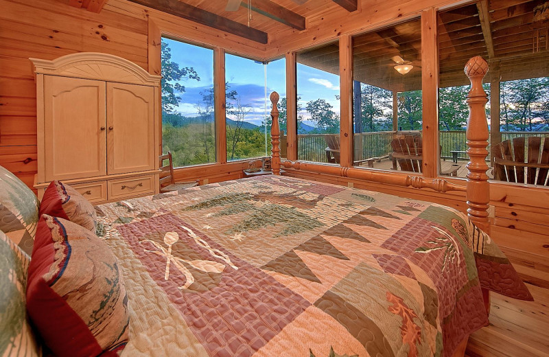Rental bedroom at American Mountain Rentals.
