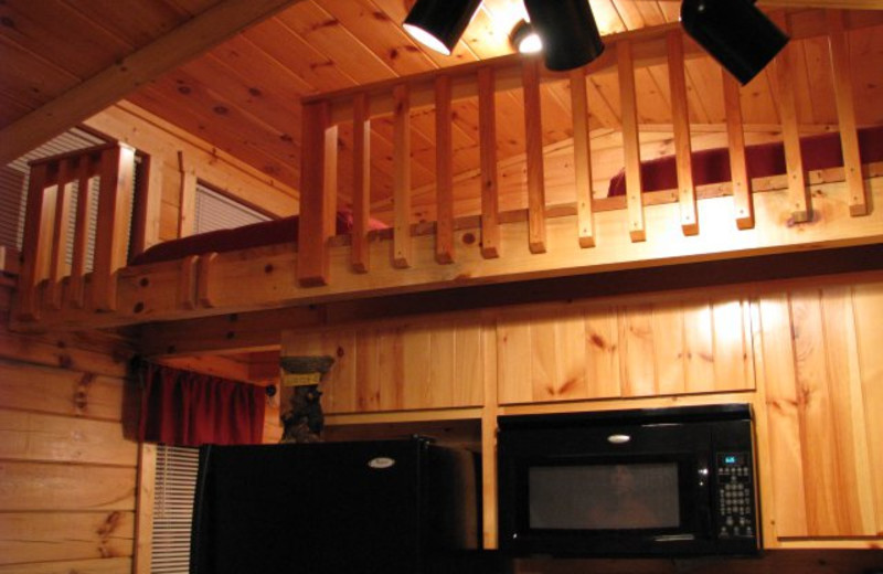 Cabin loft at Copperhead Lodge.