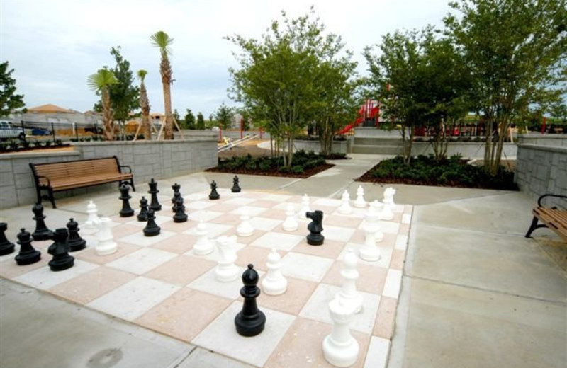 Giant chess at Elite Vacation Homes.