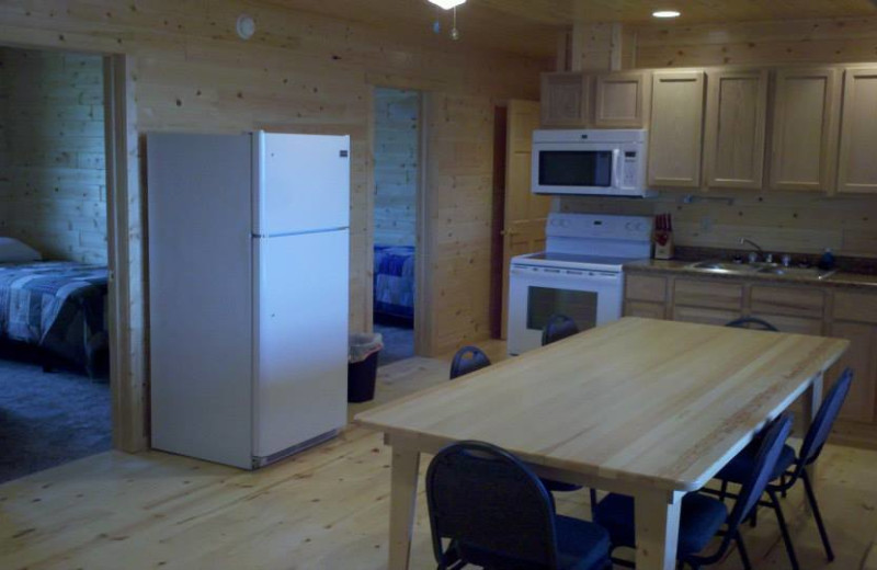 Cabin interior at Young's Bay Resort.