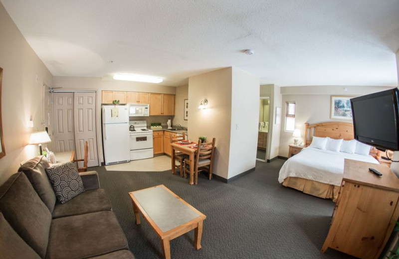 Guest room at Trickle Creek Lodge.