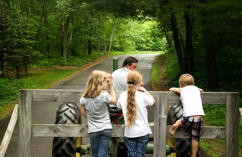 Tractor ride at Galles' Upper Cullen Resort.