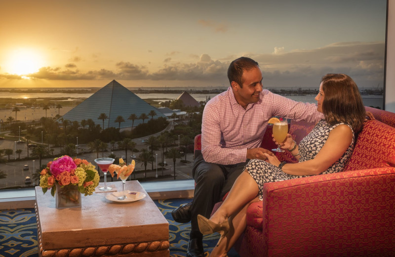 Couple at Moody Gardens Hotel Spa & Convention Center.