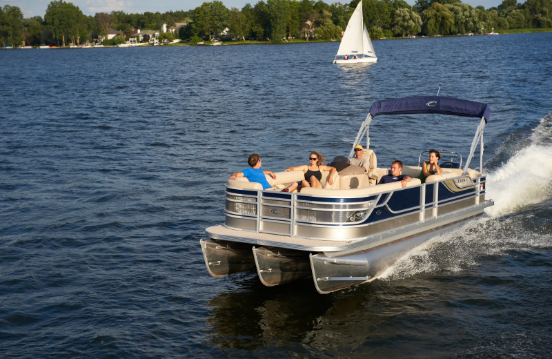 Pontoon at Finger Lakes Premiere Properties.