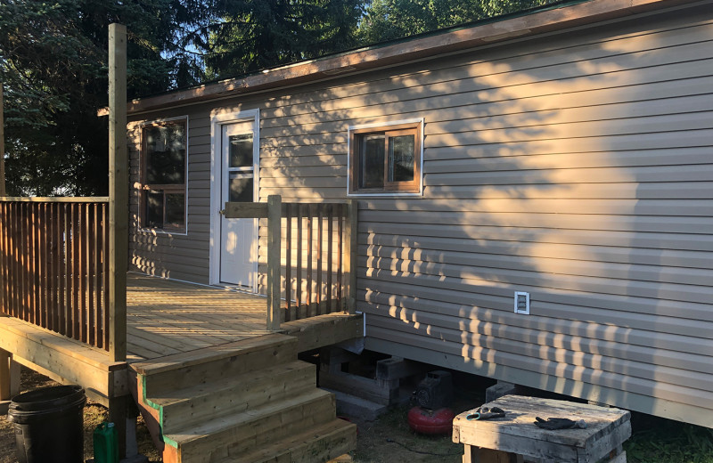 Cabin exterior at Pakwash Lake Camp.