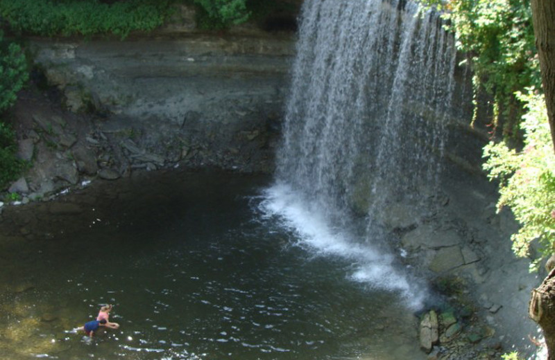 Waterfall at Evergreen Resort.