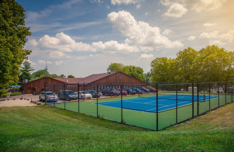 Tennis court at Yogi Bear's Jellystone Park Clay's Resort.