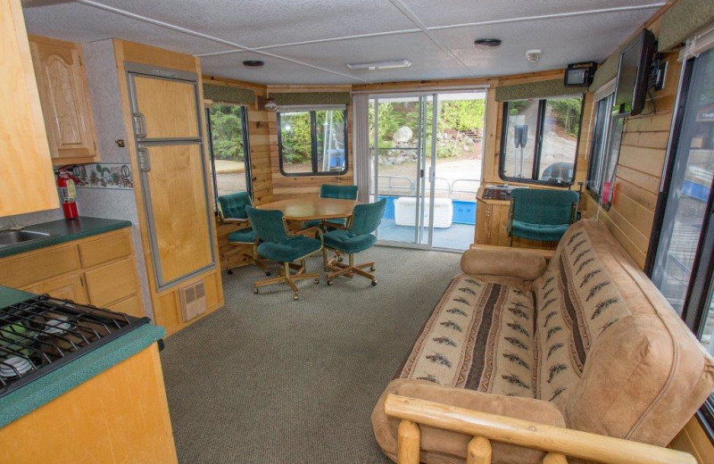 Houseboat interior at Timber Bay Lodge & Houseboats.