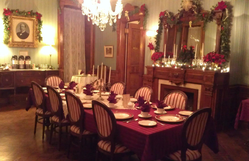 Dining room at Batcheller Mansion Inn Bed and Breakfast.