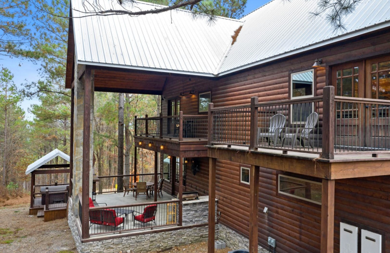 Cabin exterior at Blue Beaver Luxury Cabins.
