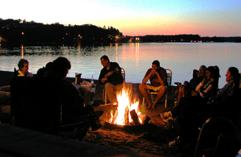 Bonfire at Cragun's Resort and Hotel on Gull Lake.