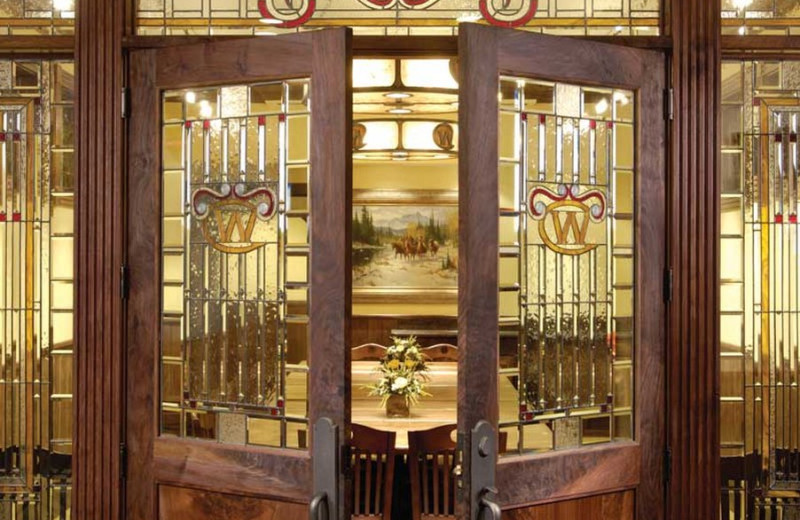 Entrance to dining room at Wort Hotel.