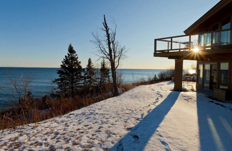 Exterior view of Grand Marais Hotel Company.