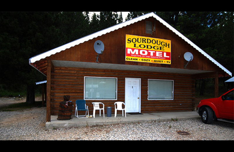 Motel exterior at Sourdough Lodge.