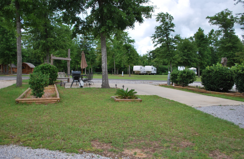 Campsite at Gulf Pines RV Park.